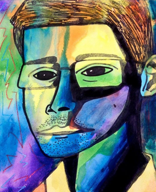 Portrait of Edward Snowden by John Meyer of The Spilt Ink; $130.79 on Etsy.
