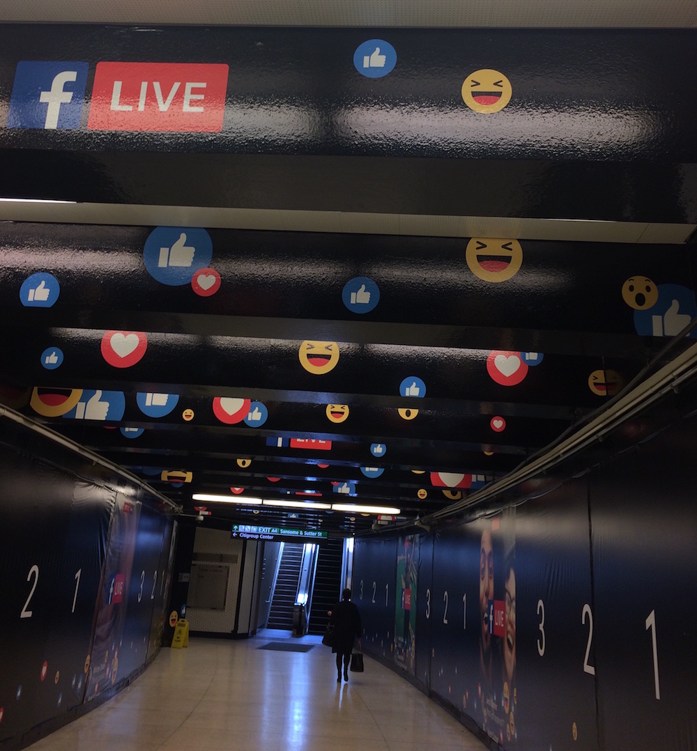 Facebook skin at Montgomery BART