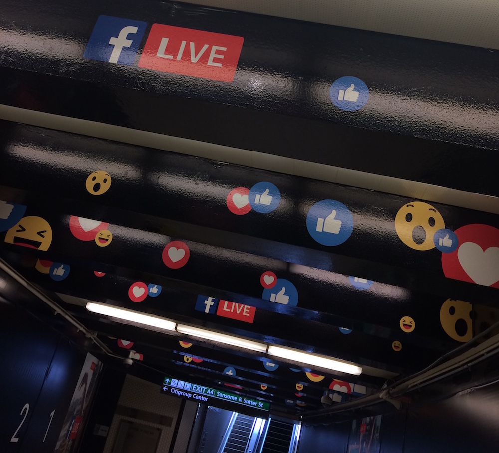 Facebook reaction emoji at Montgomery BART