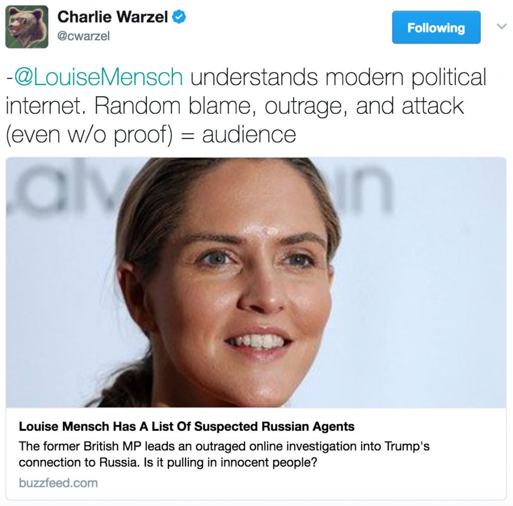 Tweet by Charlie Warzel.